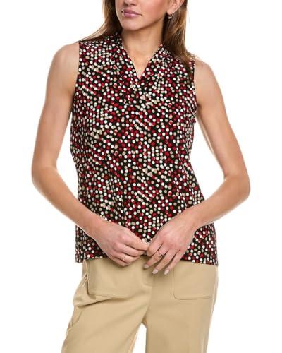 anne klein printed ity triple pleat top