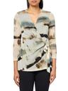 anne klein printed mesh 3q slv wrap top