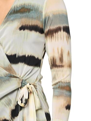 anne klein printed mesh 3q slv wrap top
