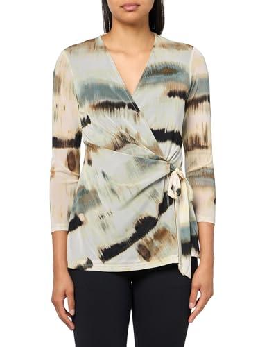 anne klein printed mesh 3q slv wrap top