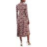 anne klein printed square neck tie waist midi dress