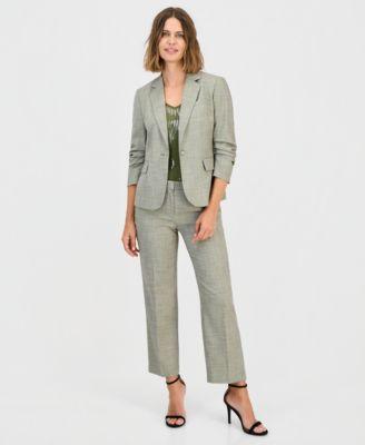 anne klein scrunch sleeve blazer sequinned camisole ankle pants
