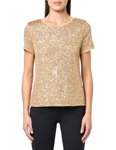 anne klein sequin mesh w/triple mesh ss banded tee