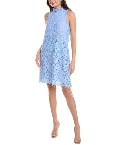 anne klein sleeveless shift with ruffle collar cape blue