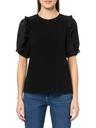 anne klein solid ity ss combo slv & ruffle top asphalt