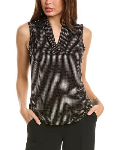 anne klein studded dewdrop ity triple pleat top
