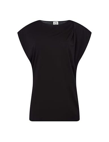 anne klein women's cap sleeve asymmetrical pleat top anne black