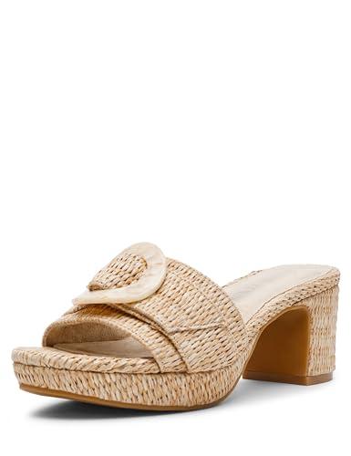 anne klein women's dress sandal pepper, natural raffia, 10