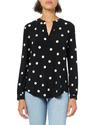 anne klein women's long sleeve polka dot top