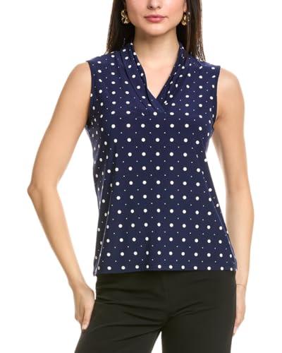 anne klein women's sleeveless dot print jersey top