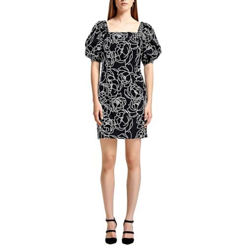 anne klein womens embroidered mini dress black 6