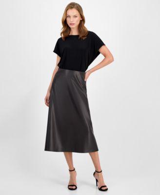 anne klein womens flared pull on midi skirt p xxs xxl