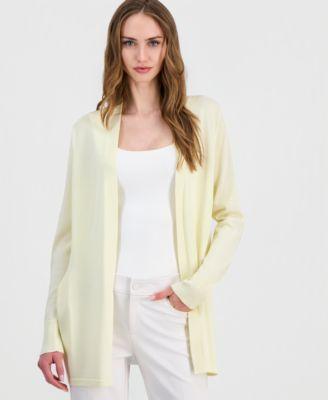 anne klein womens open front rib pocket cardigan