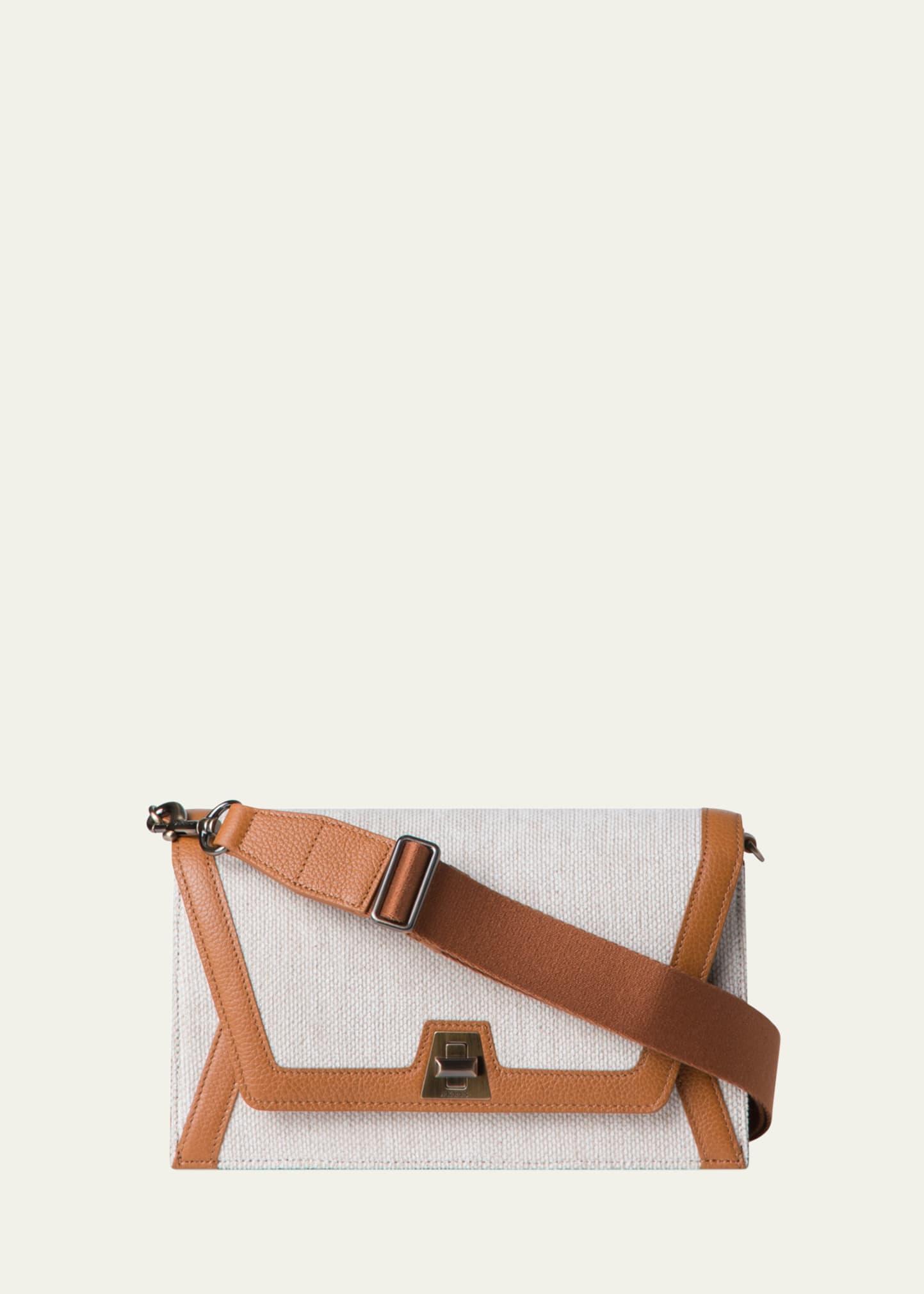 anouk city canvas & leather crossbody bag