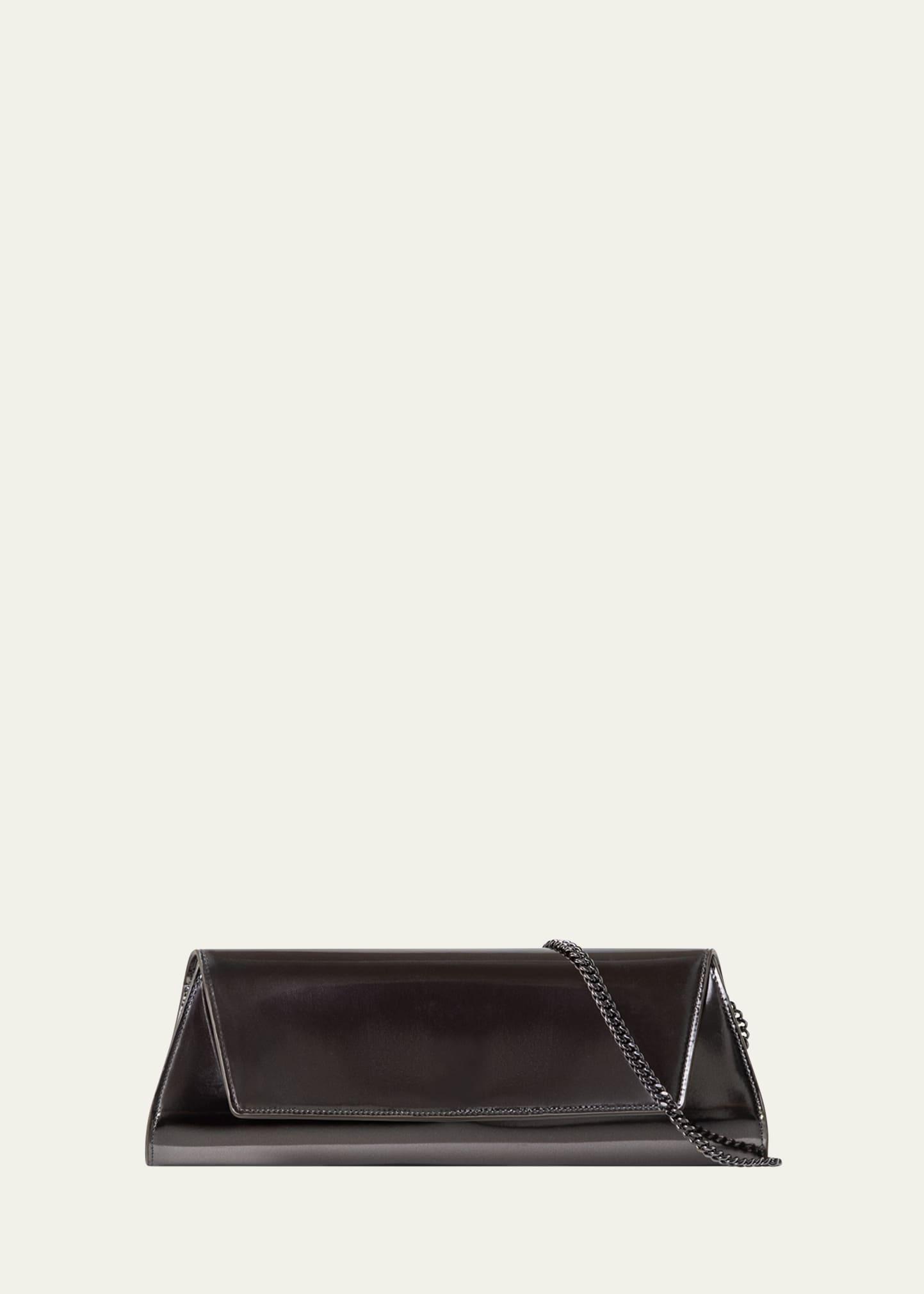 anouk mirrored leather small clutch bag