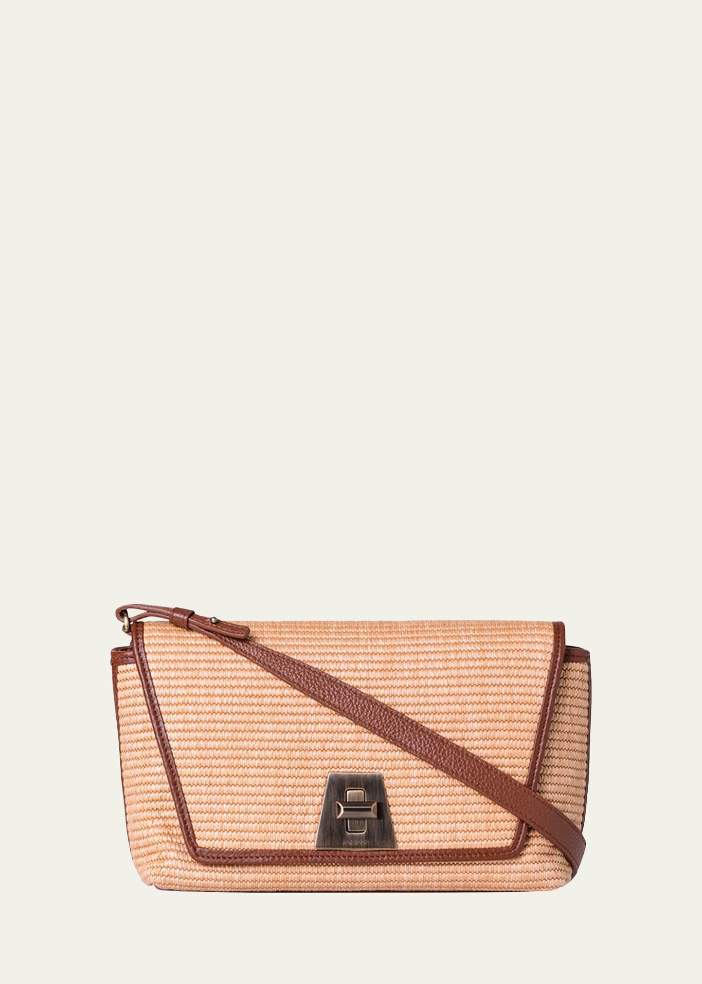 anouk small day raffia shoulder bag