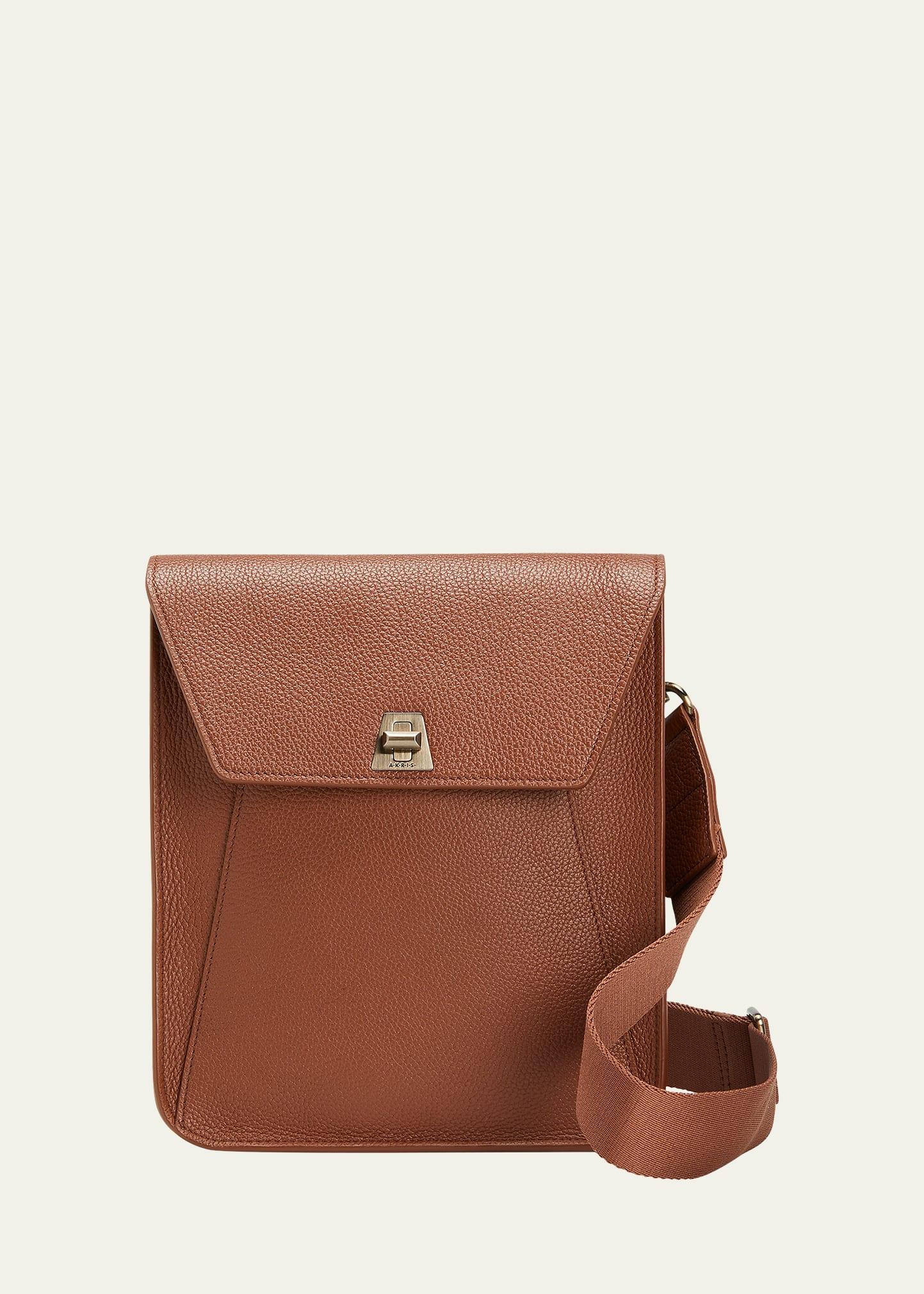 anouk small leather messenger bag