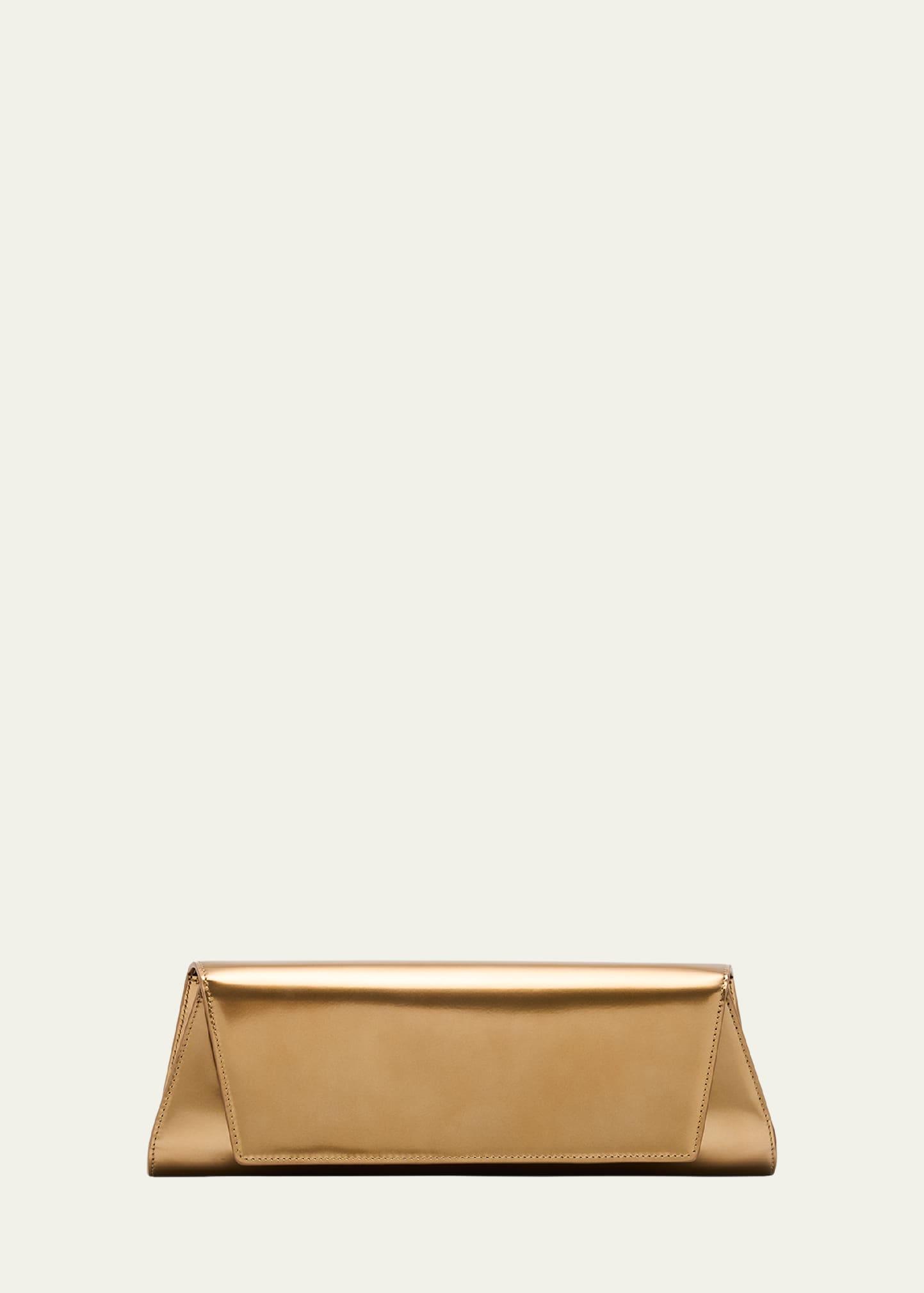 anouk small metallic leather clutch bag