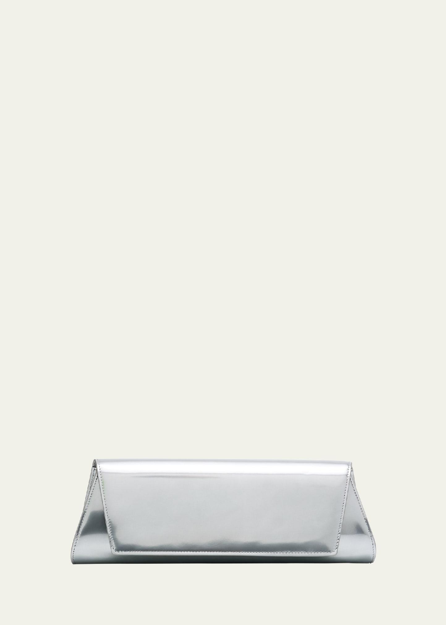 anouk small metallic leather clutch bag