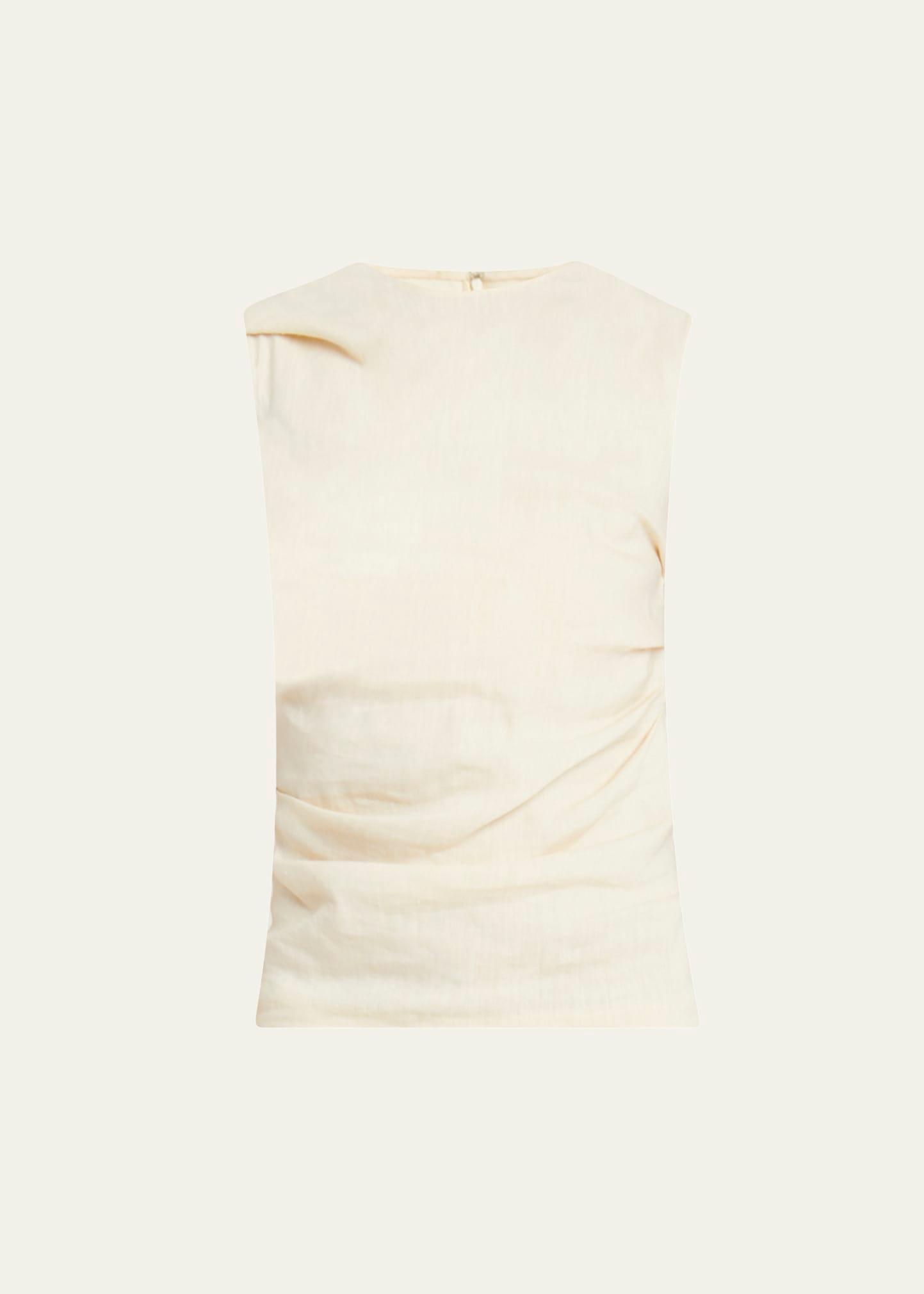 anoushka sleeveless linen slub top