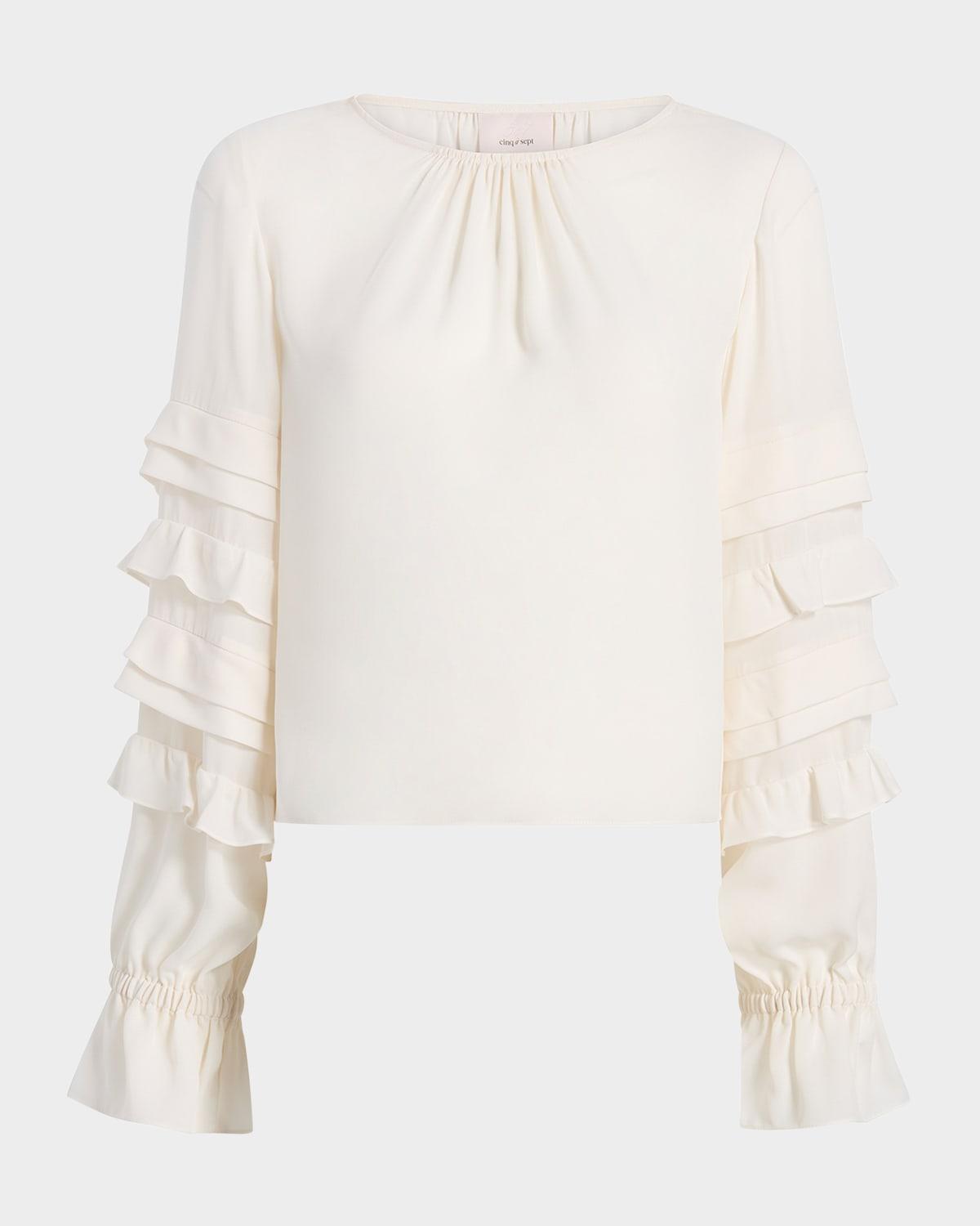 anta ruffled long-sleeve top
