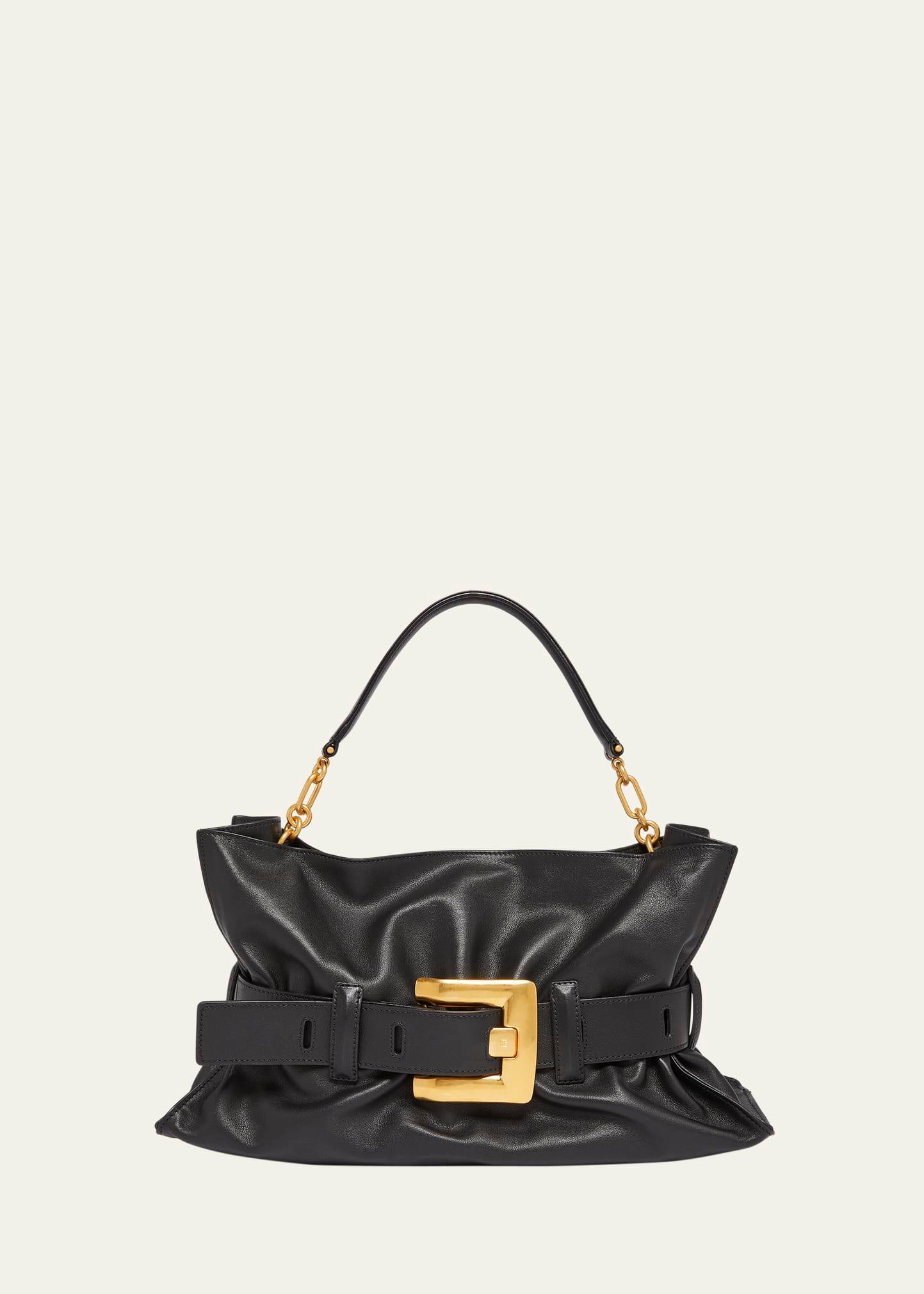 anthem medium buckle shoulder bag in calfskin