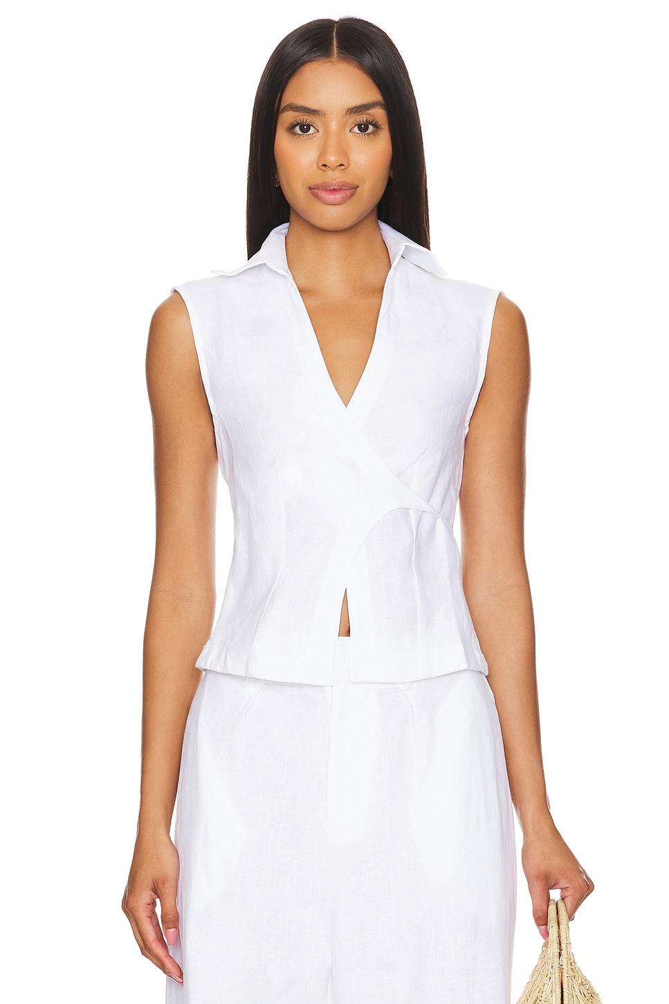 antibes sleeveless wrap shirt
