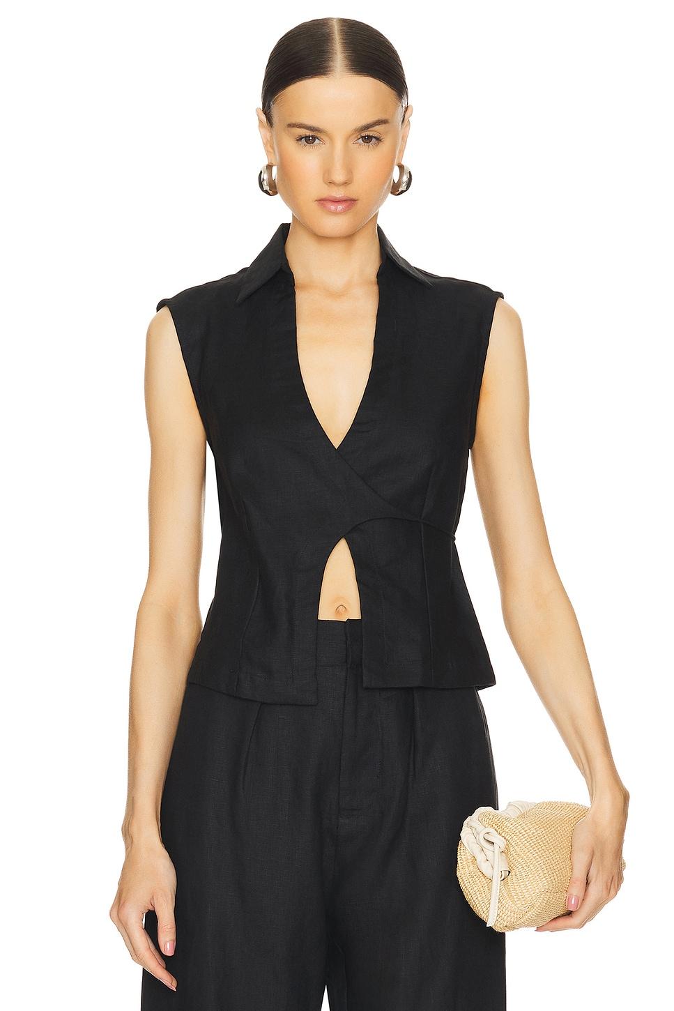 antibes sleeveless wrap shirt