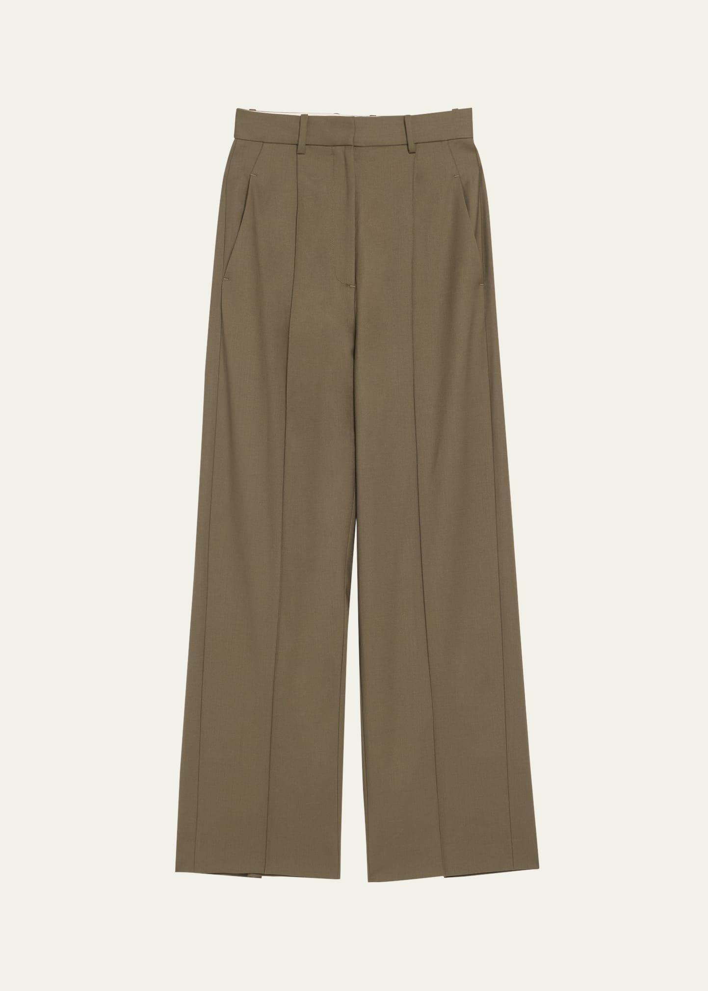 antonella wide-leg wool twill trousers