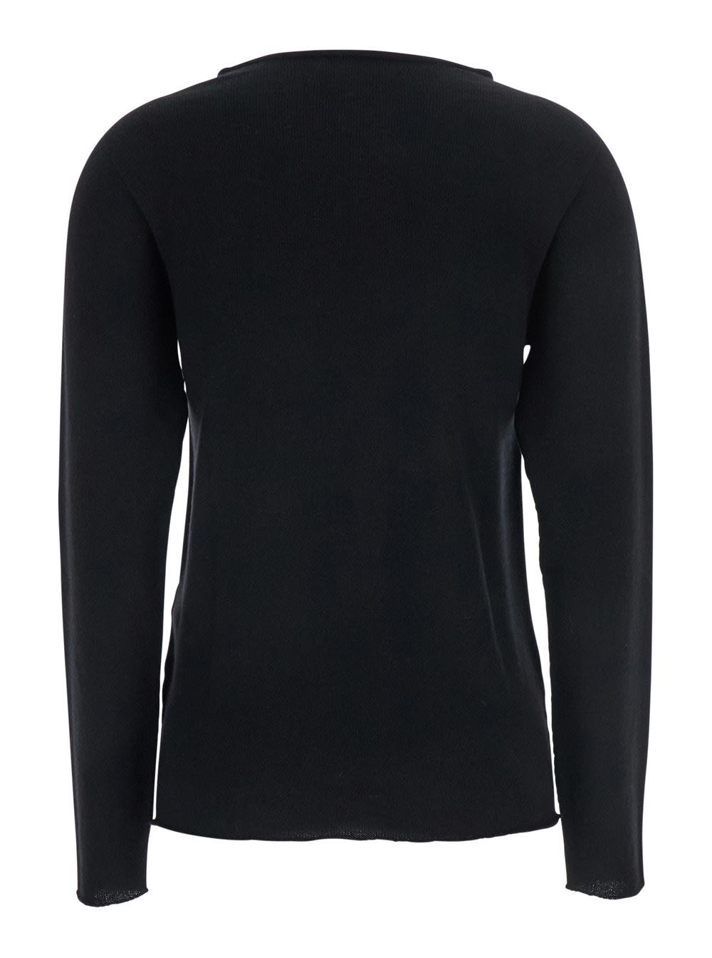 antonelli agrippa black crewneck sweater in wool woman