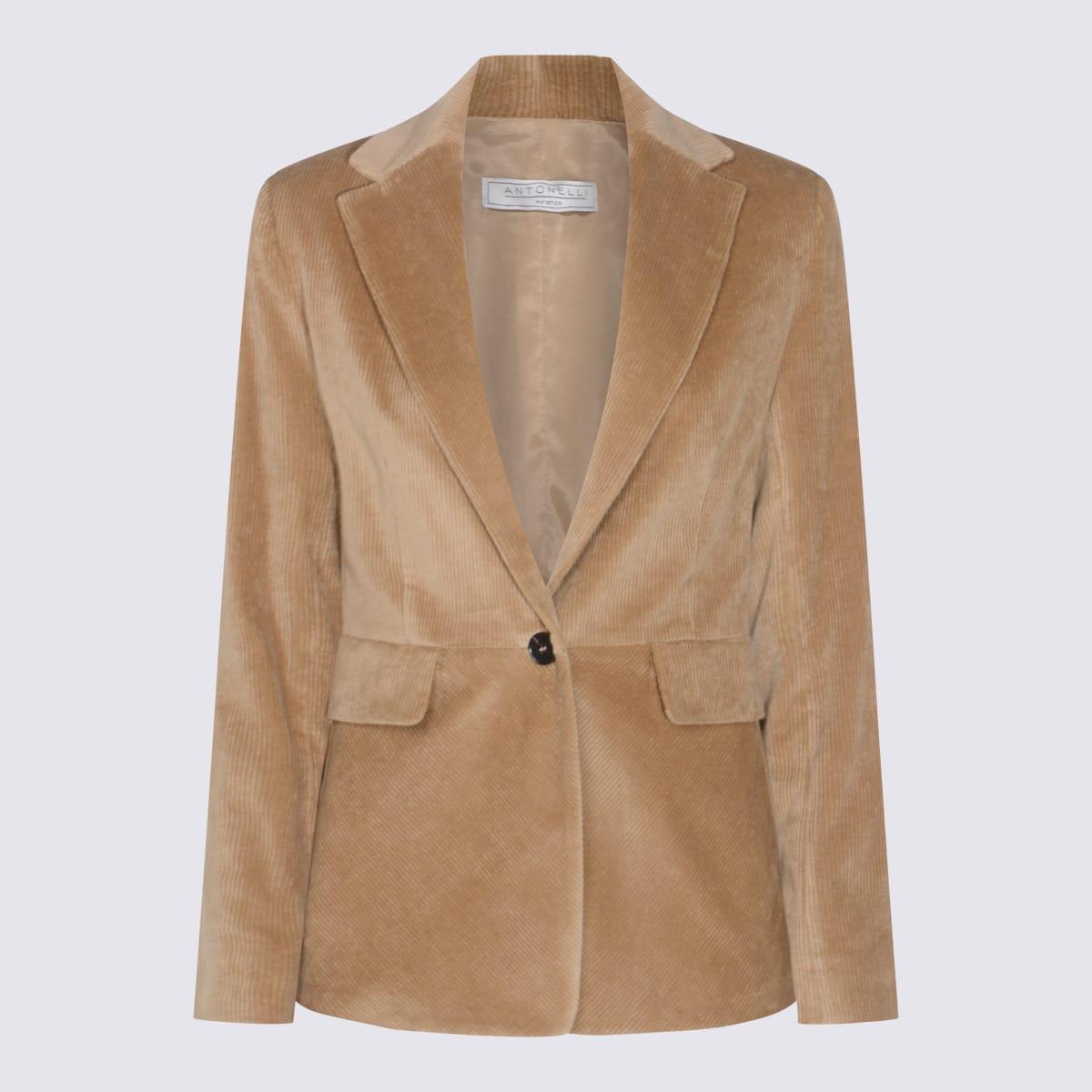 antonelli beige cotton grumello blazer