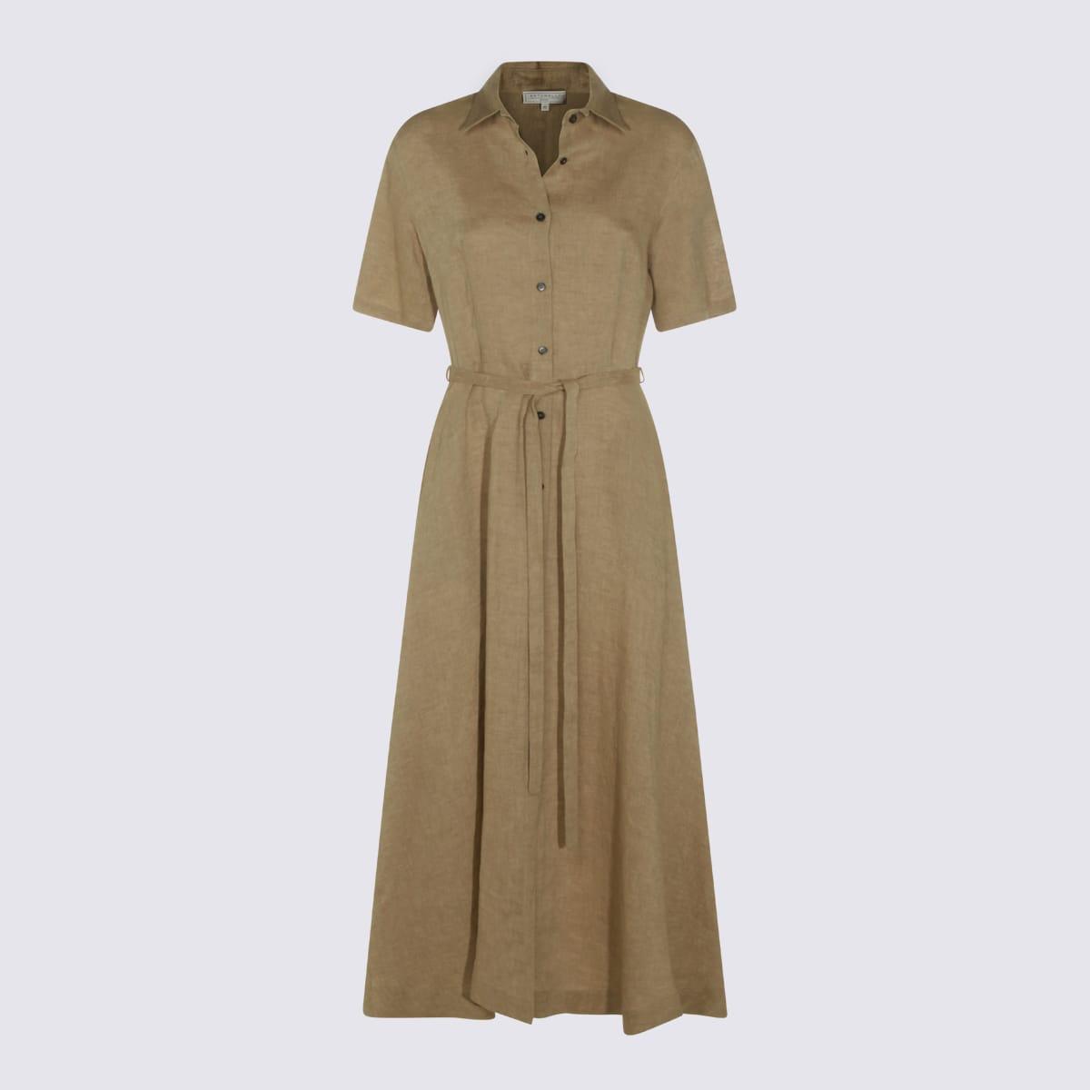 antonelli beige linen dress
