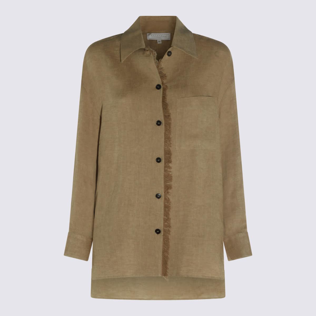 antonelli beige linen shirt