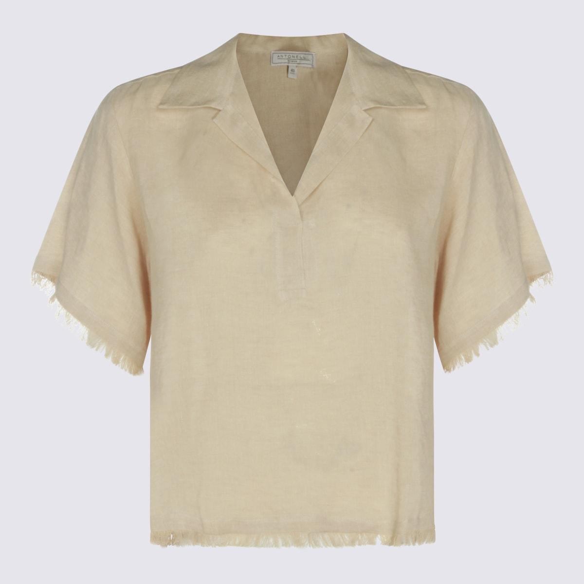antonelli beige linen shirt