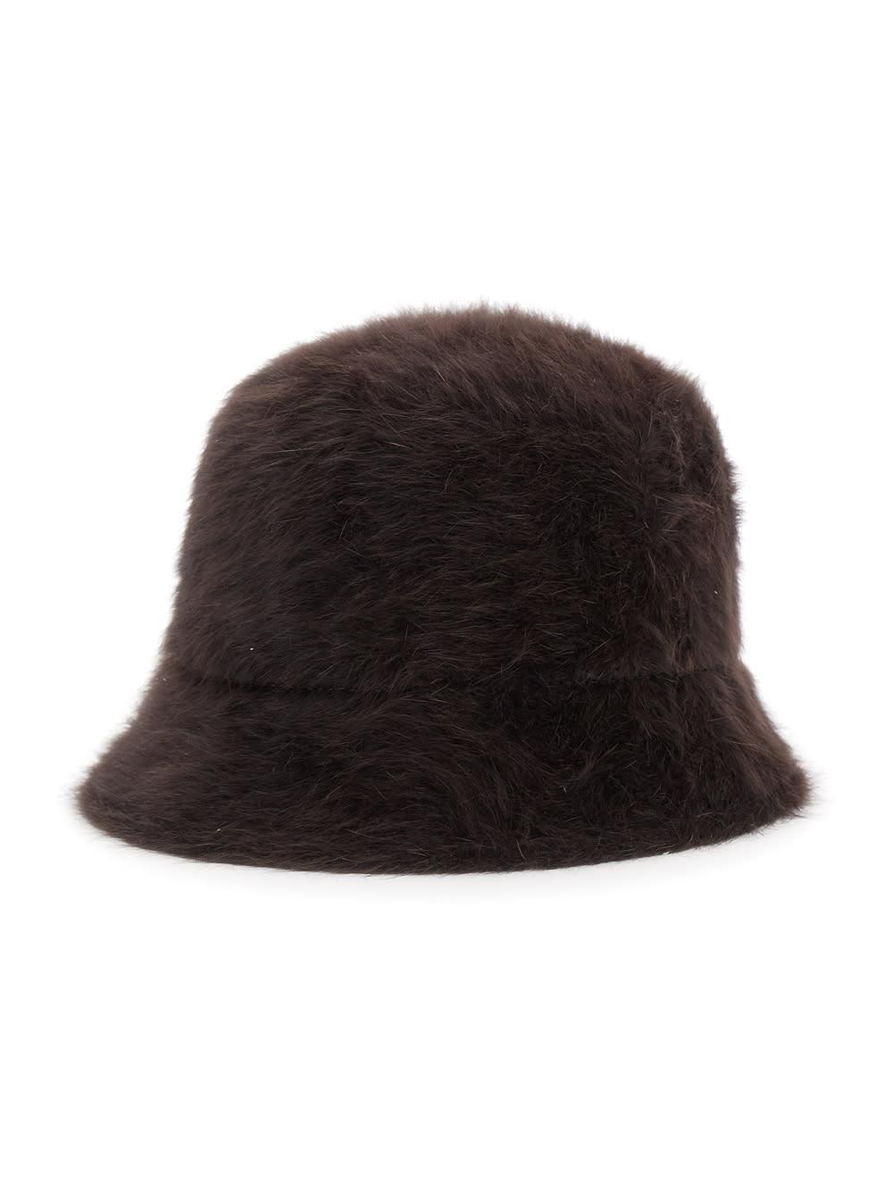 antonelli brown hat with brushed-effect in faux fur woman