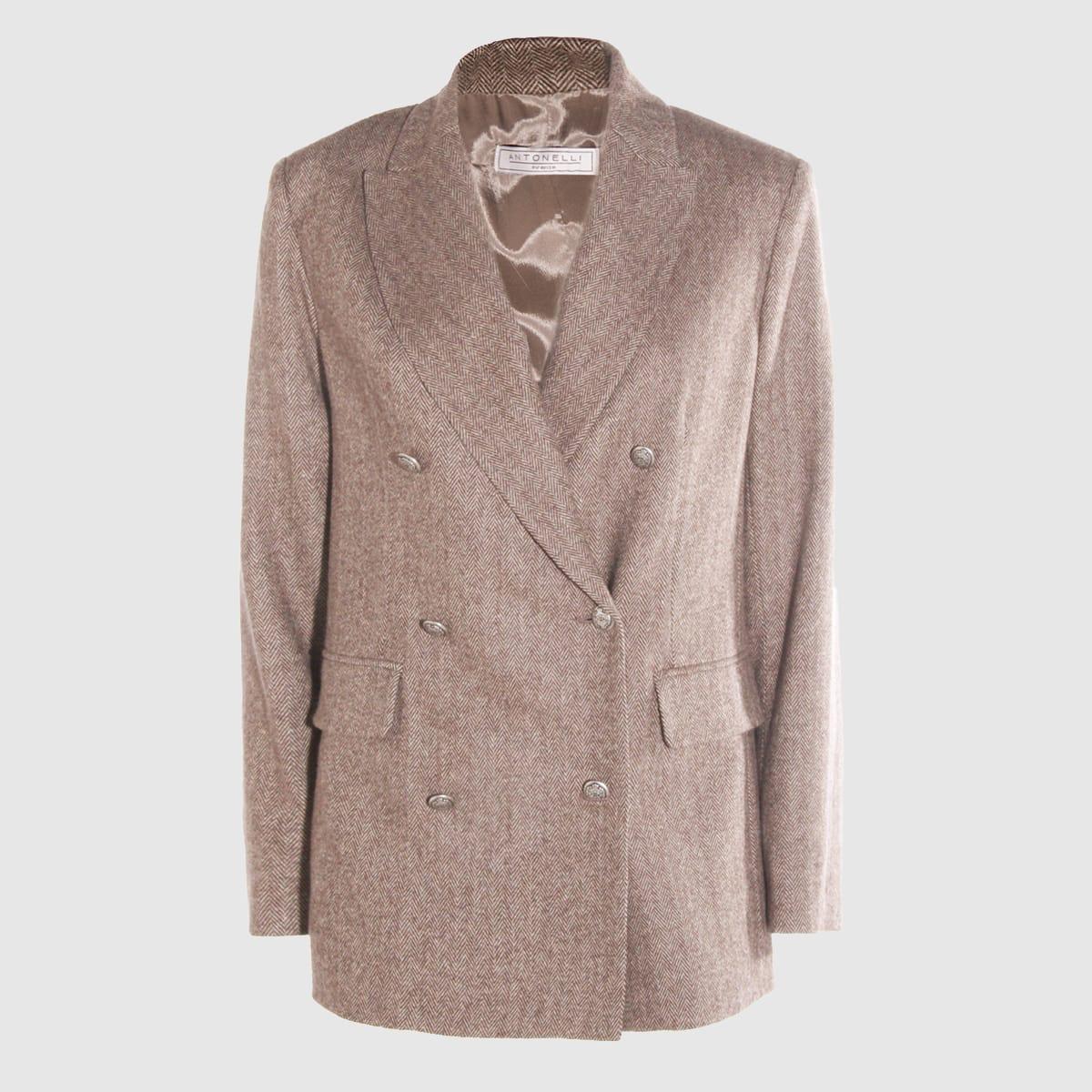 antonelli brown wool eriste blazer