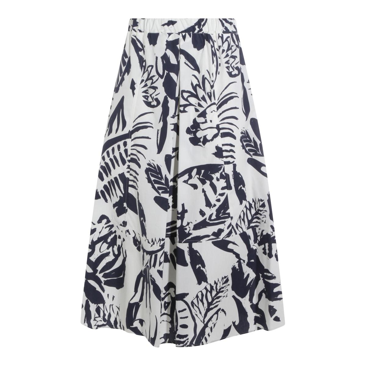 antonelli dark blue cotton midi skirt