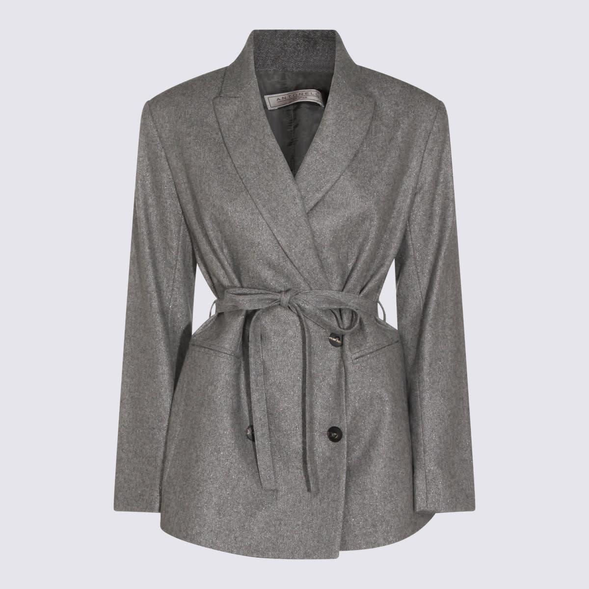 antonelli grey wool ferrari blazer