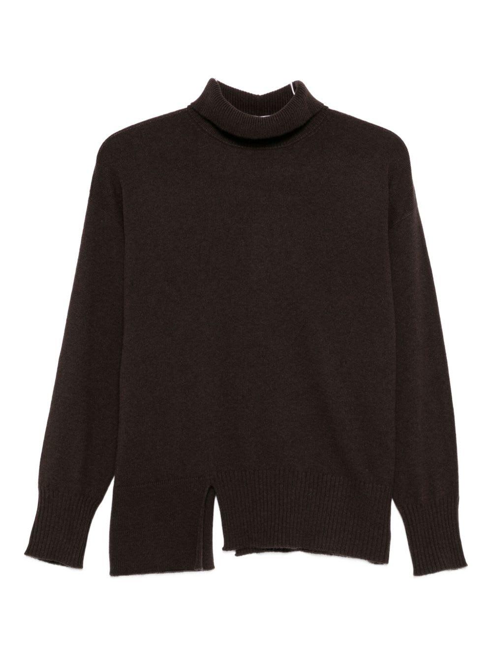 antonelli high-neck sweater with side slits