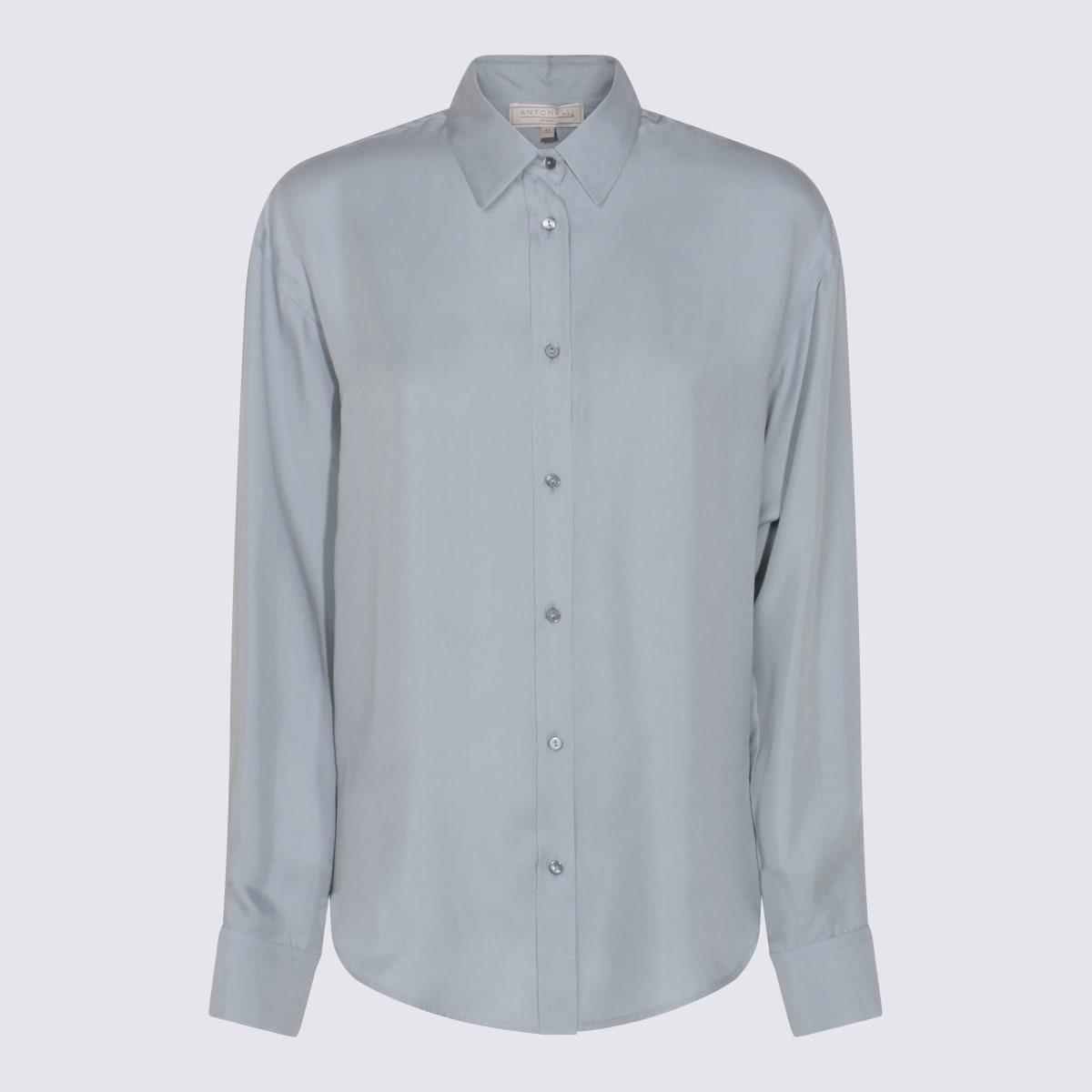 antonelli light blue silk quirino shirt