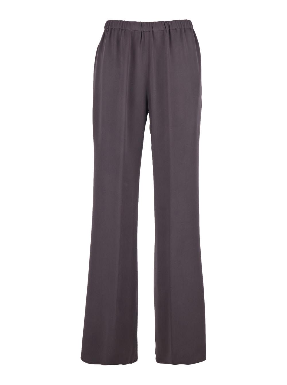 antonelli tiete pants with elasticated waist in purple viscose blend for women
