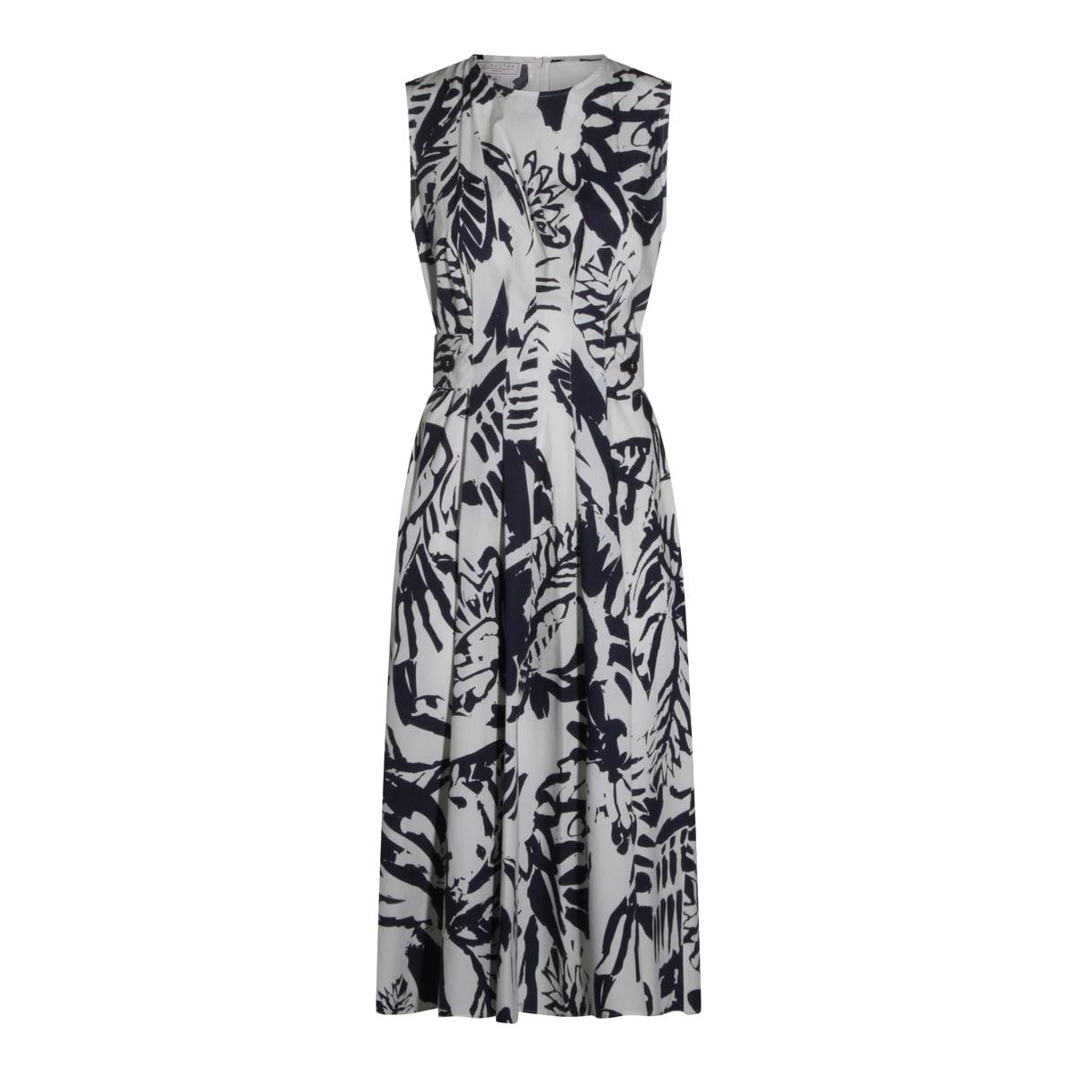 antonelli white and blue cotton dress