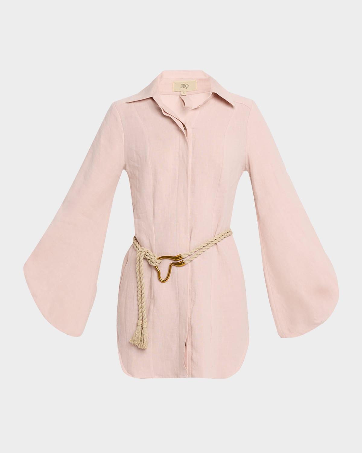 antonia belted mini shirtdress