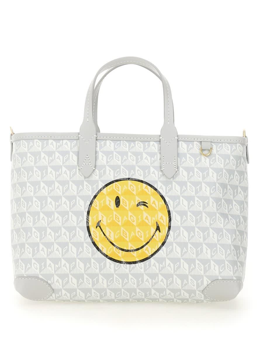 anya hindmarch i am a plastic bag wink tote bag xs