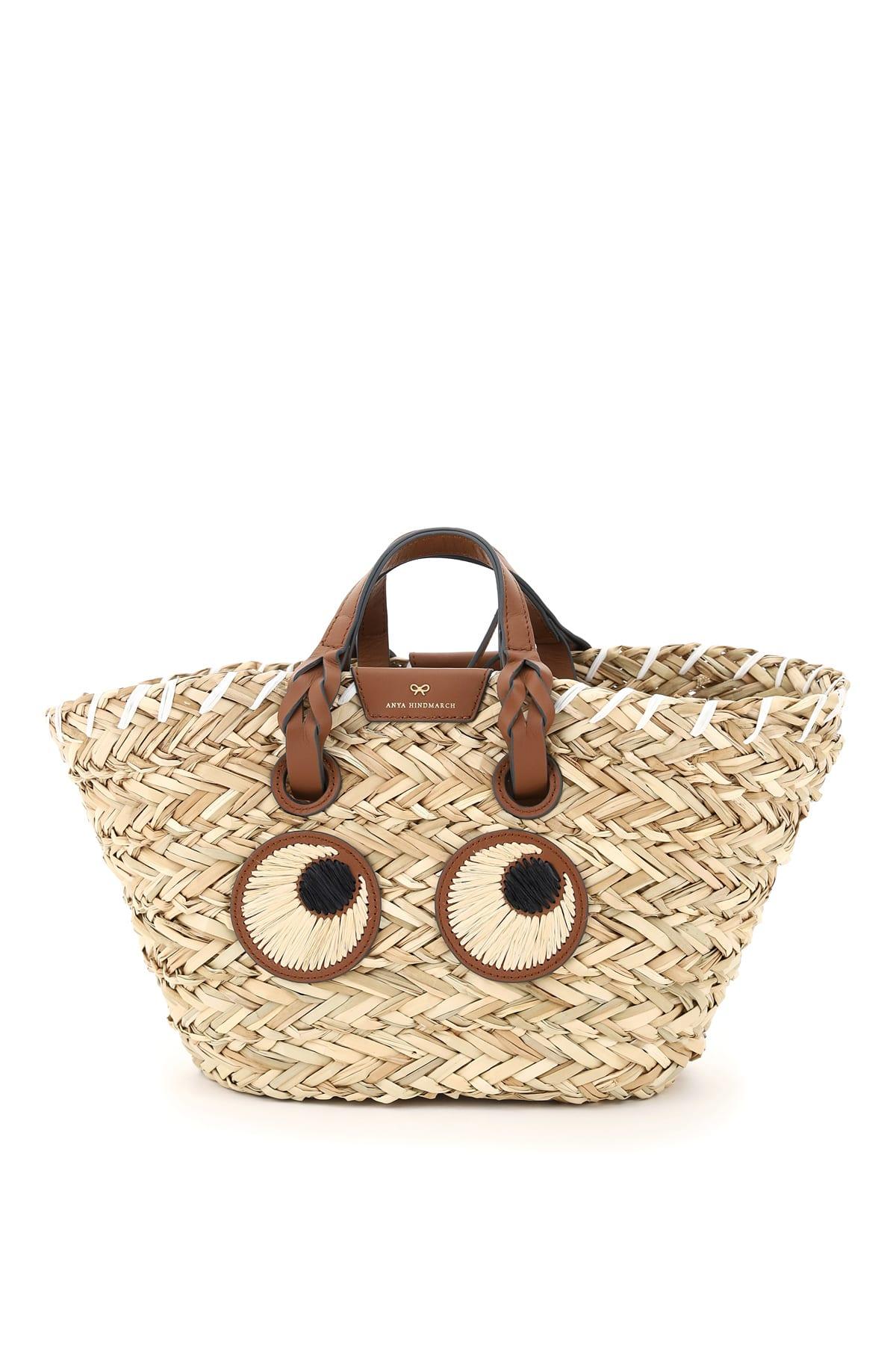 anya hindmarch paper eyes small basket bag