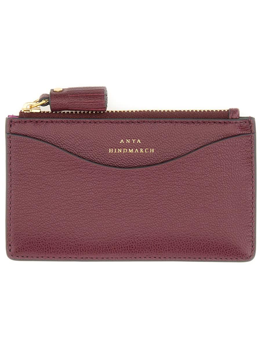 anya hindmarch peeping eyes card holder with zipper