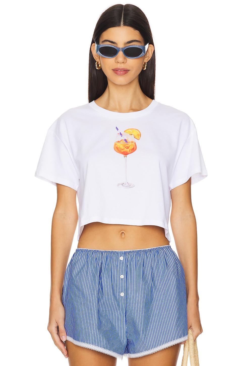 aperol spritz watercolor crop top