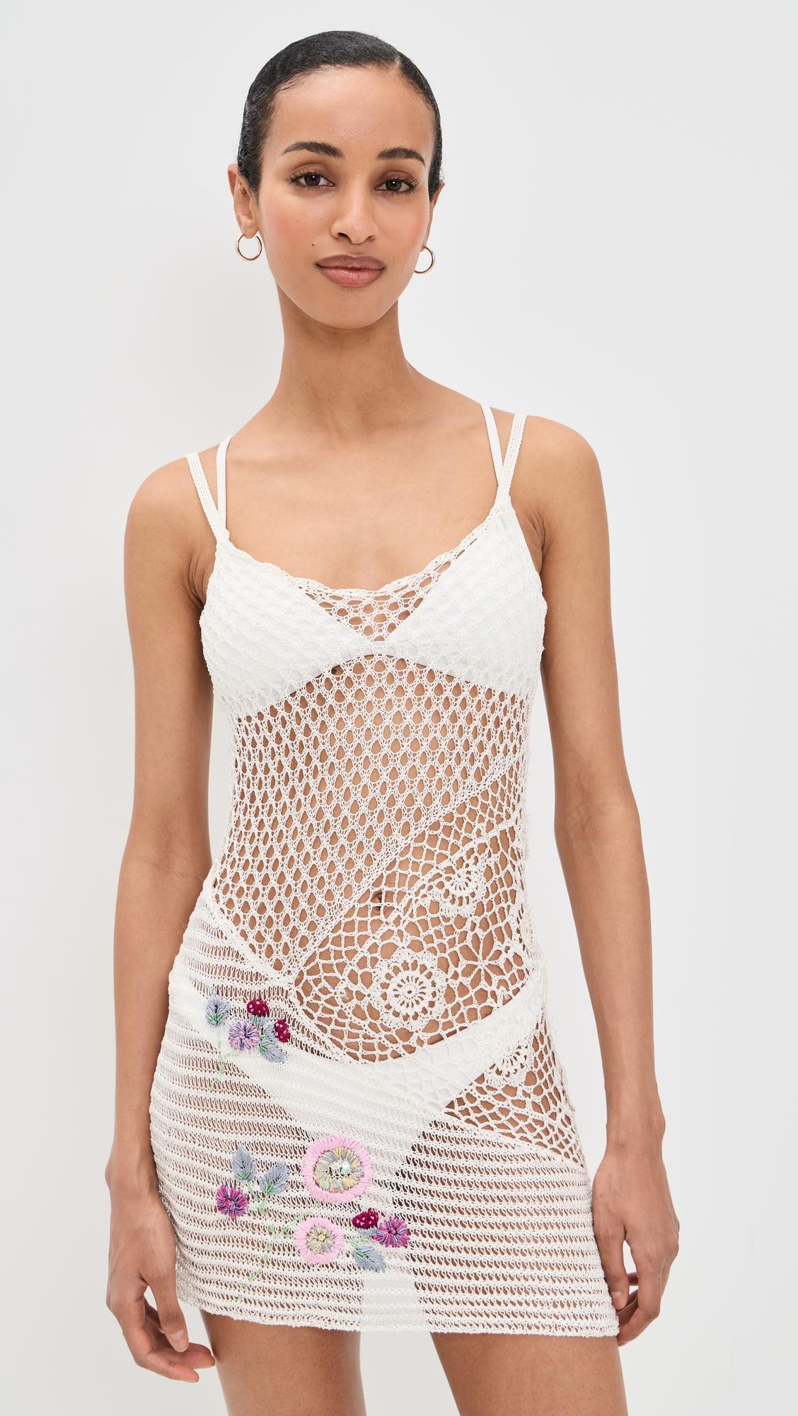 apollo crochet mini dress