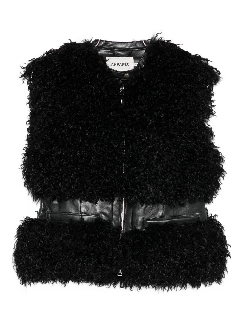 apparis faux-fur sleeveless jacket