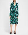 apple-print midi wrap shirtdress